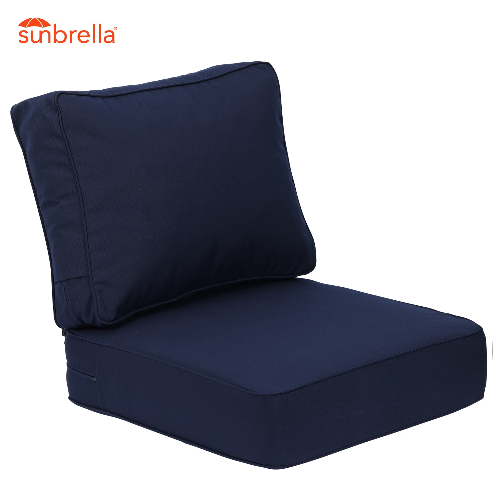 Premium Sunbrella Fabric Outdoor Patio Chair Cushions Set, Canvas Navy - Aoodor